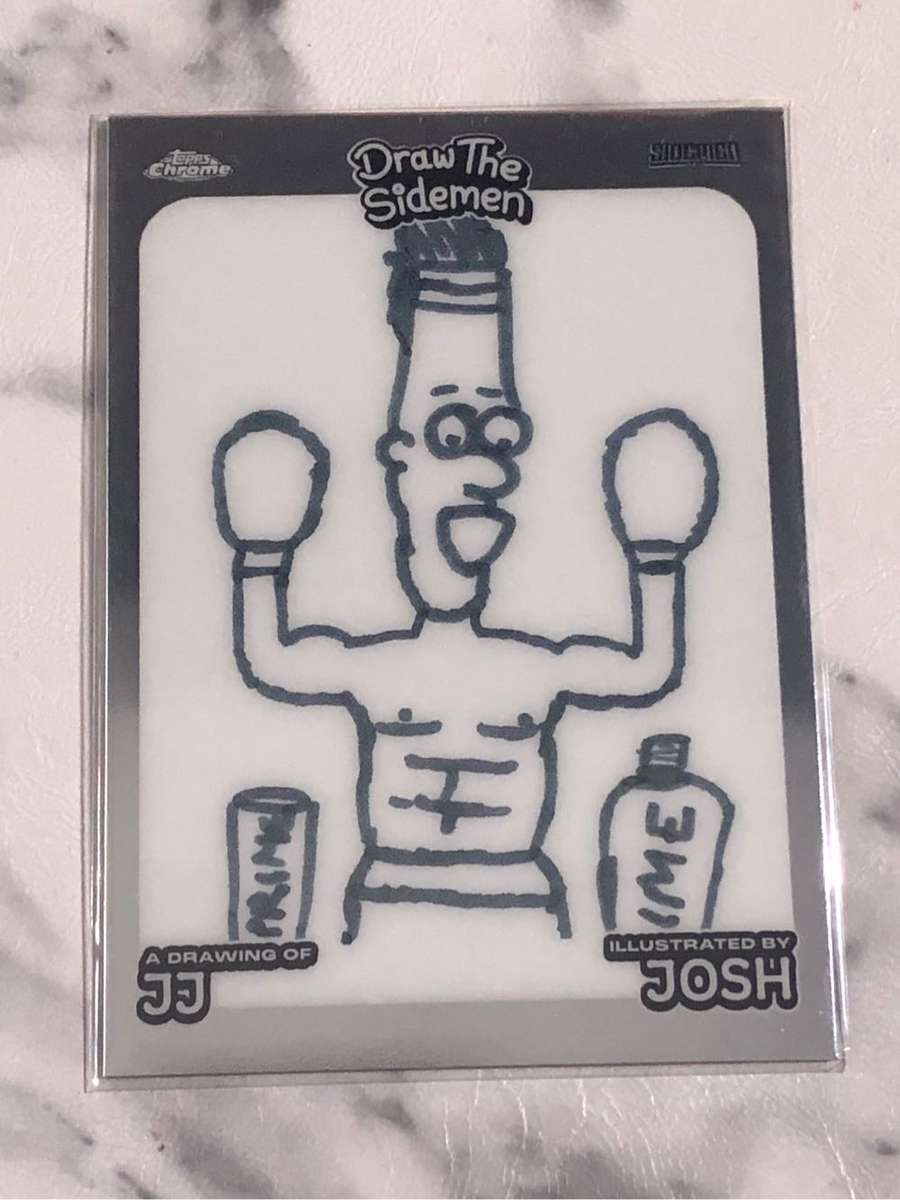 KSI Topps chrome Draw the sidemen JJ drawn by Josh sidemen trading card