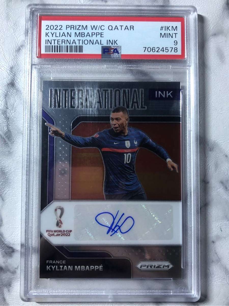 Kylian Mbappe autograph Graded PSA 9 2022 World Cup soccer trading card