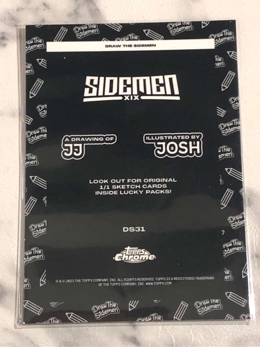 KSI Topps chrome Draw the sidemen JJ drawn by Josh sidemen trading card