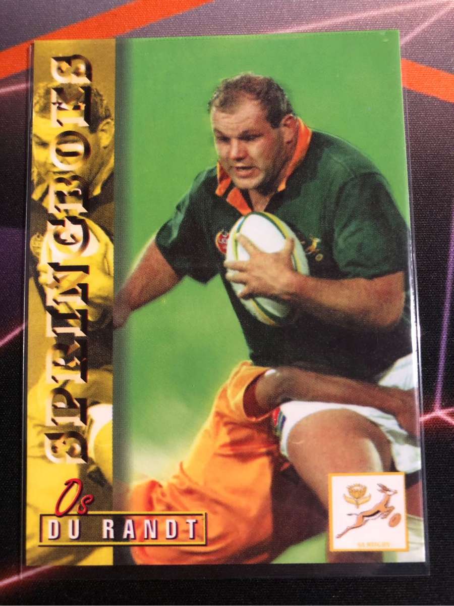 Os Du Randt RARE Springbok 1997 Rugby trading card