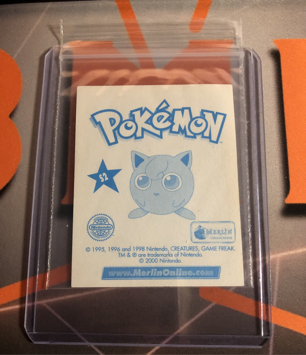 Ash & Pikachu Pokemon Topps Merlin sticker  Unstuck Near mint condition