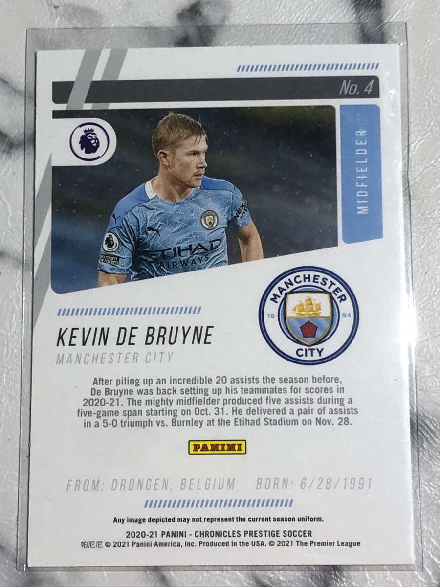 Kevin De Bruyne RARE Blue speckle colour match 2020 Soccer trading card