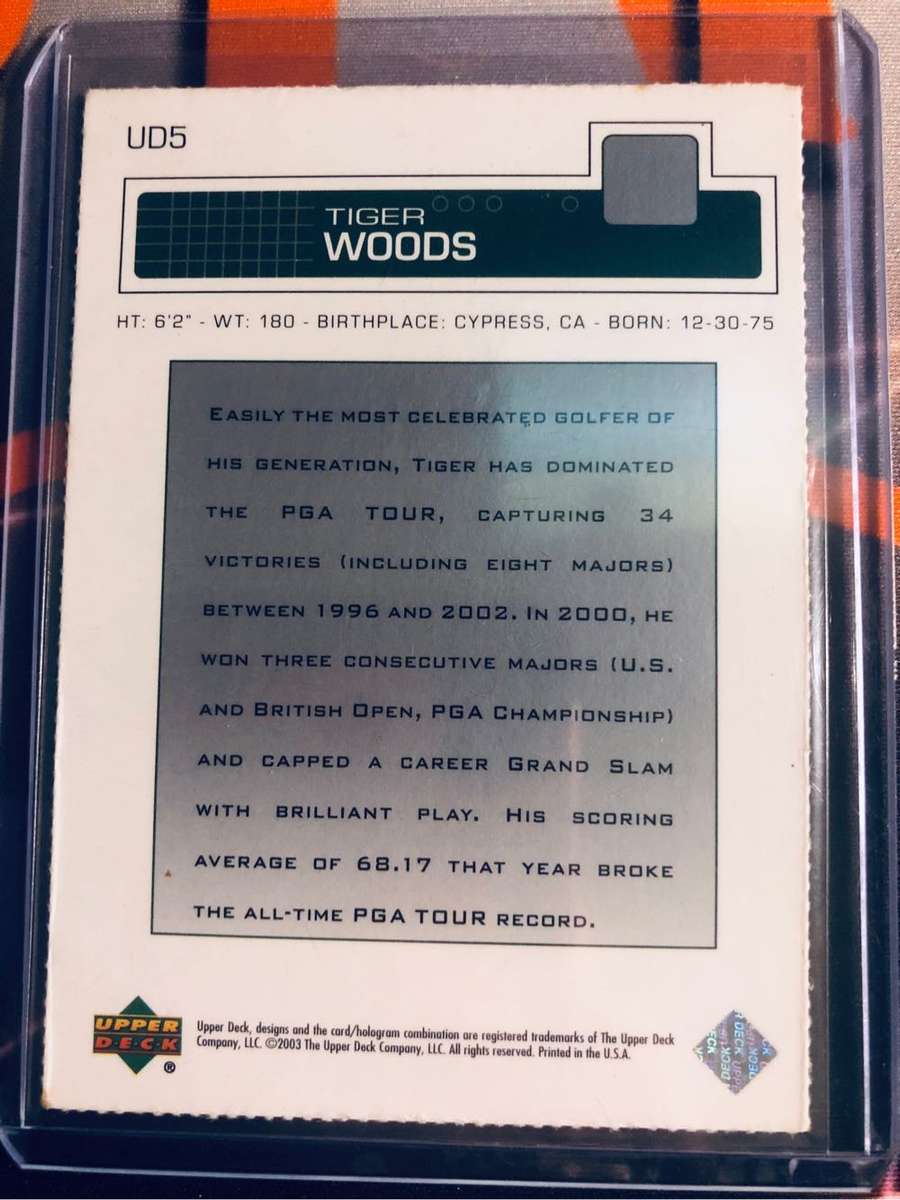Tiger Woods Super RARE Upper Deck 2003 Golf trading card