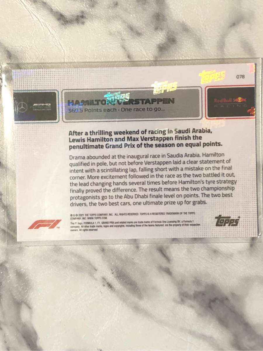 Lewis Hamilton / Verstappen Topps NOW 2021  Formula One Trading card