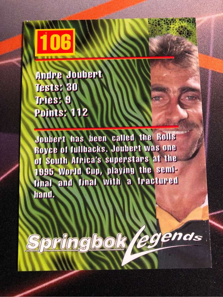 Andre Joubert Springbok Legends 1997 Rugby trading card