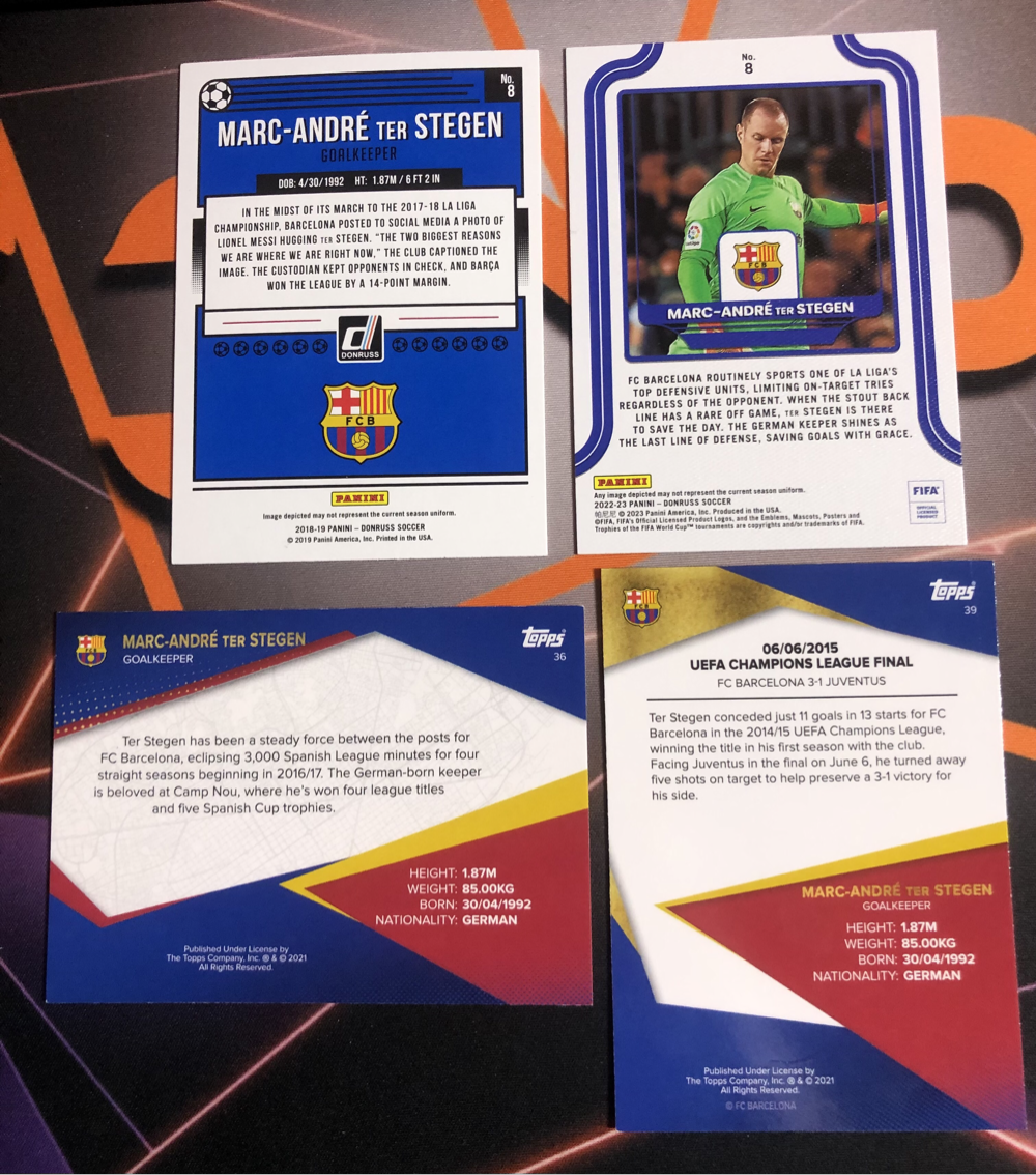 Marc-Andre ter Stegen RARE Bundle of 4 soccer trading card