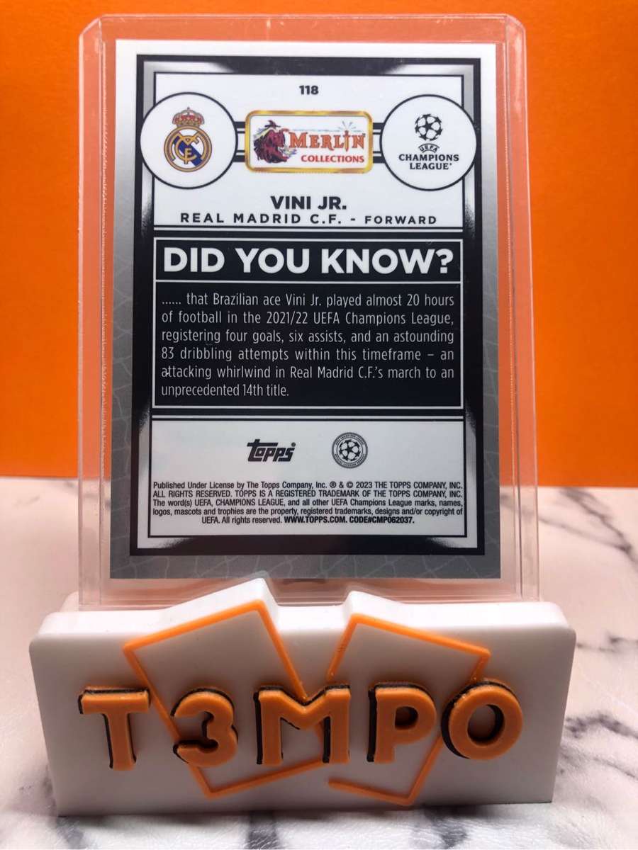 Vinicius jnr RARE merlin foil REFRACTOR Topps 2023