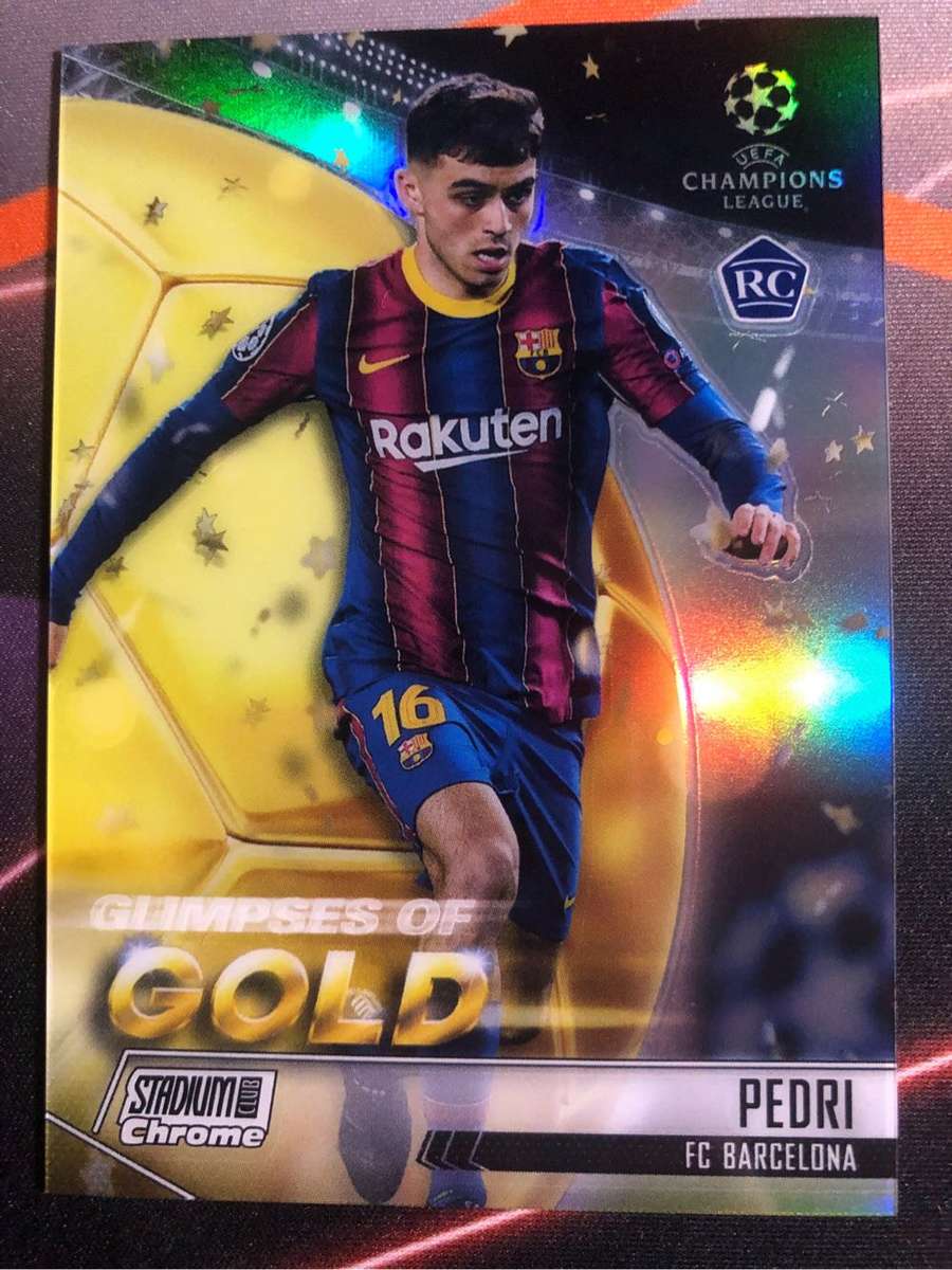 Pedri Very RARE Rookie Refractor Glimpses of Gold  2021 Soccer trading card