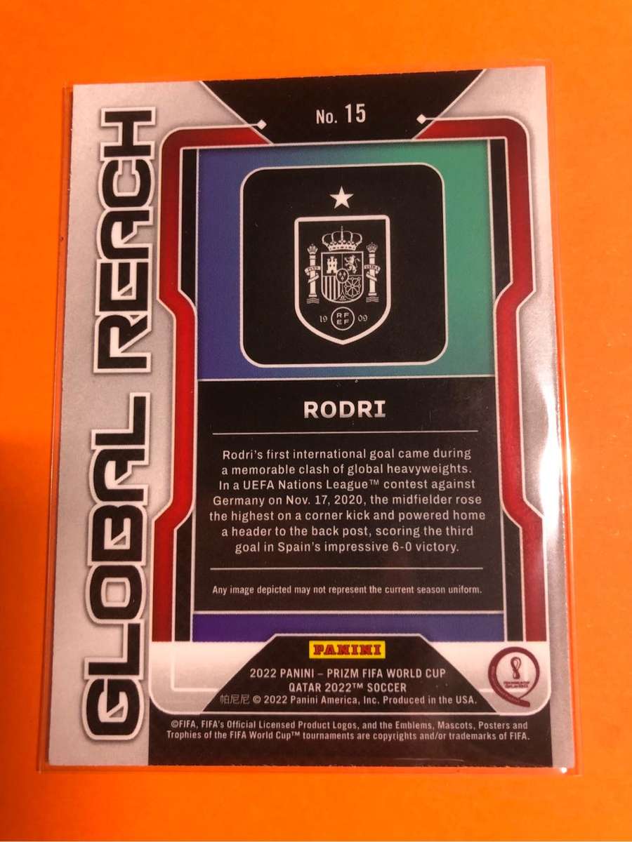 Rodri Global Reach Prizm World Cup 2022 Soccer trading card