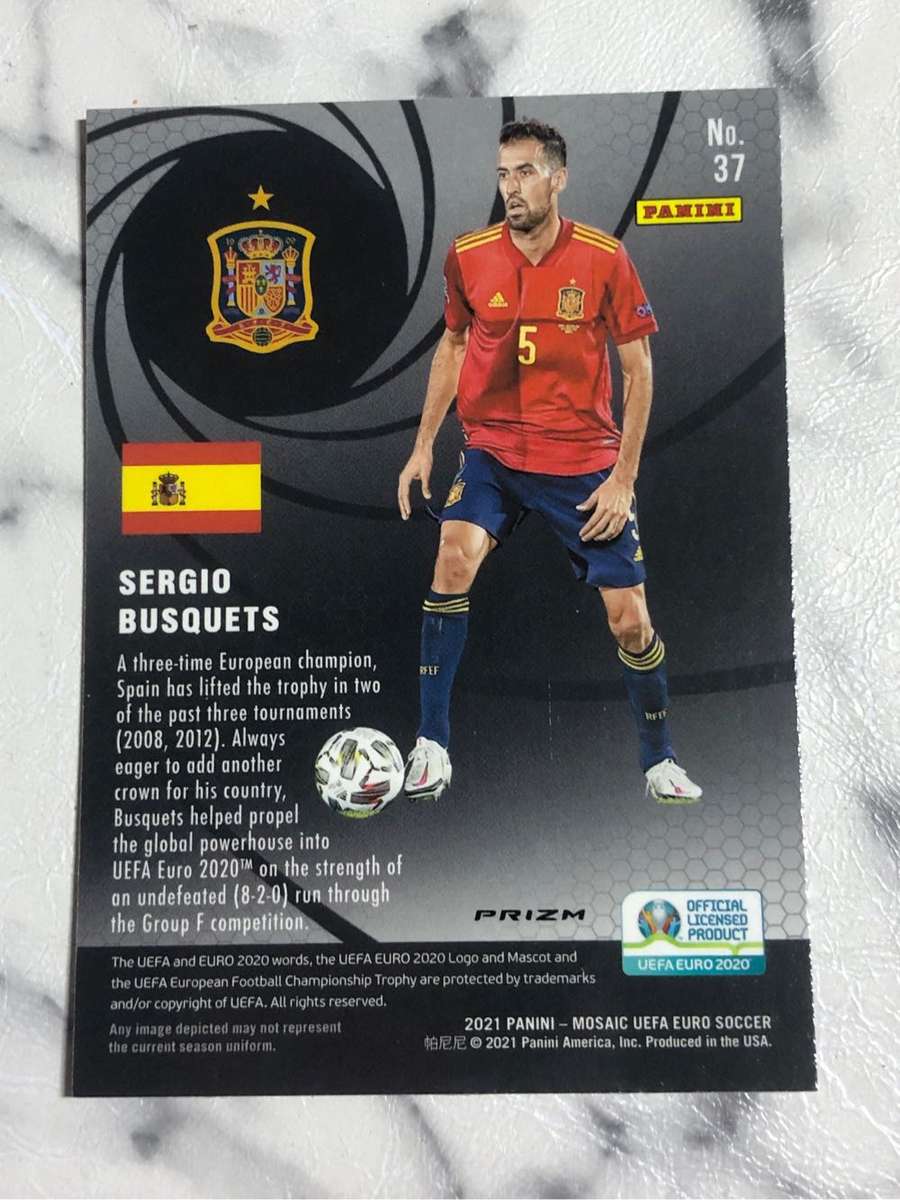 Sergio Busquets RARE speckle variant 2020 euros soccer trading card