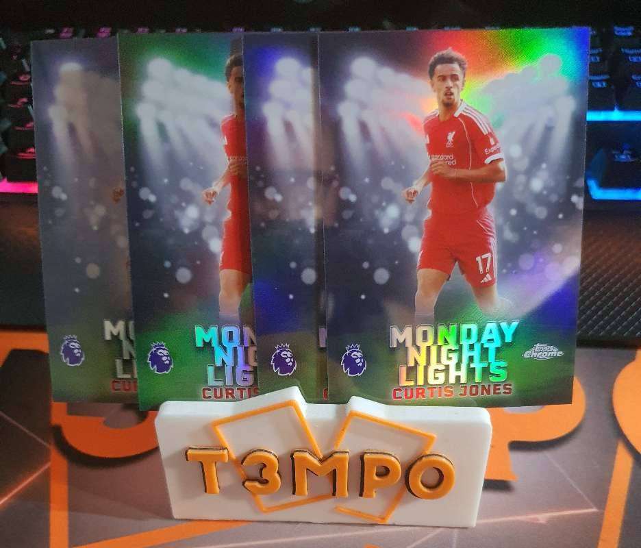 Curtis Jones MONDAY NIGHT LIGHTS Topps chrome 2026 soccer trading cards 