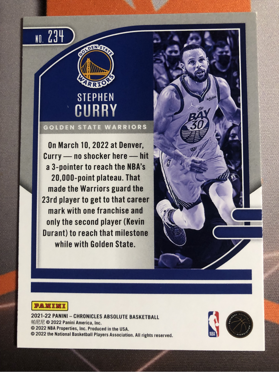 Stephen Curry CHRONICLES 2021 NBA Basketball trading card