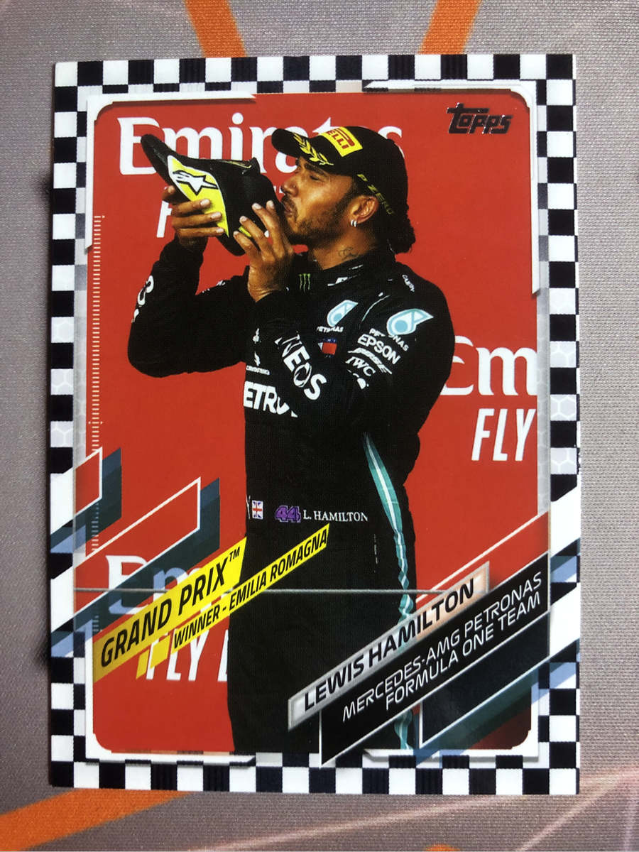 Lewis Hamilton RARE Checkerboard border 2021 F1 Topps Chrome trading card