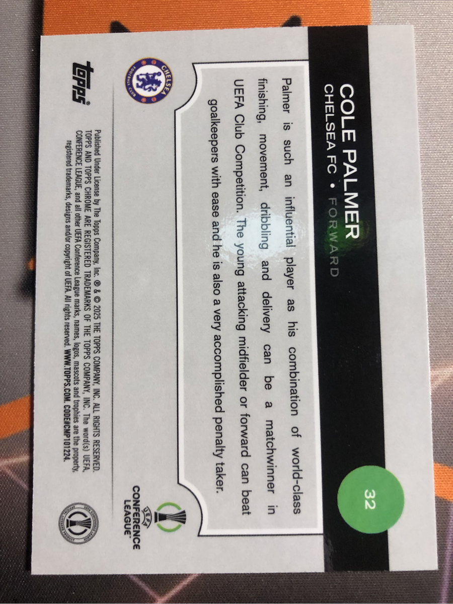 Cole Palmer AQUA Lava Numbered out of 199 NEW Topps 2025 soccer trading card