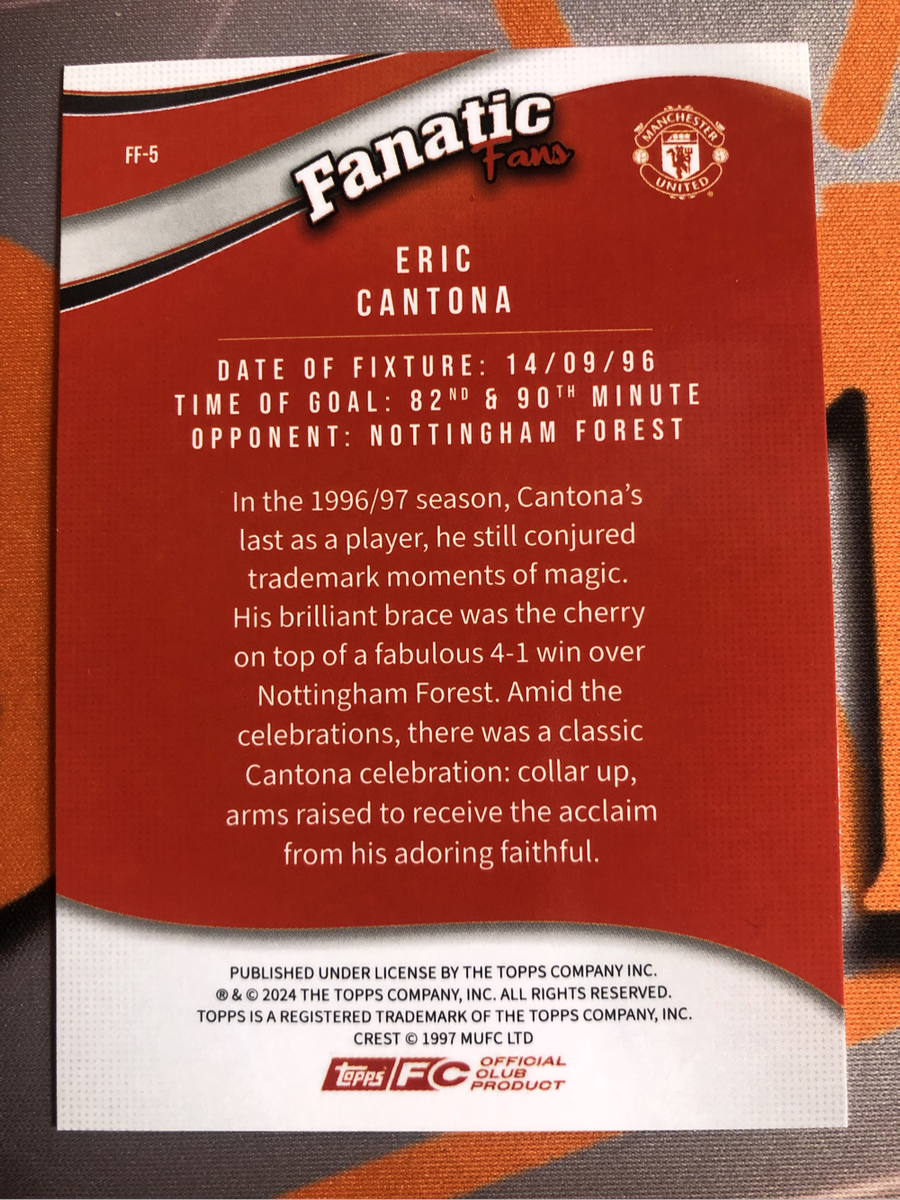 Eric Cantona Fanatic NEW 2025 Man United Soccer trading card