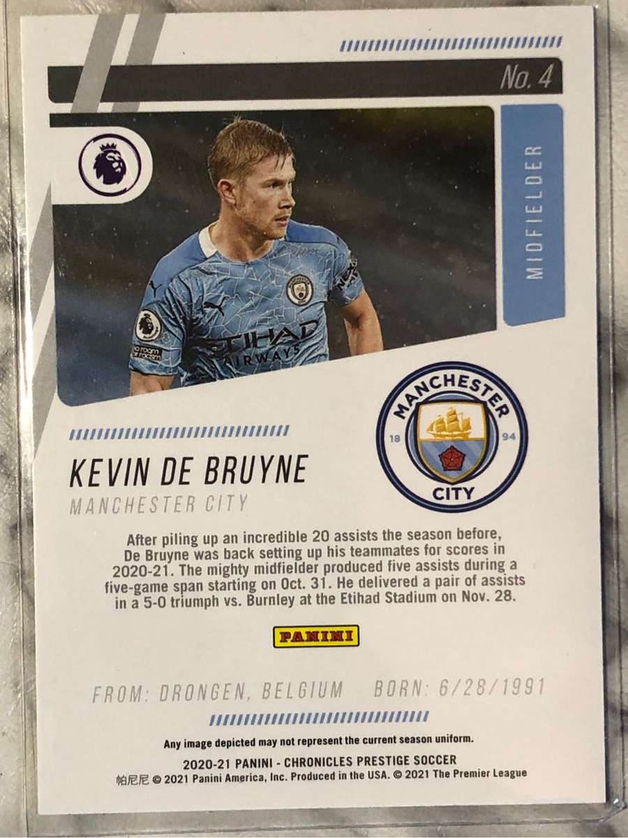 Kevin De Bruyne circle blue disco 2020 chronicles soccer trading card