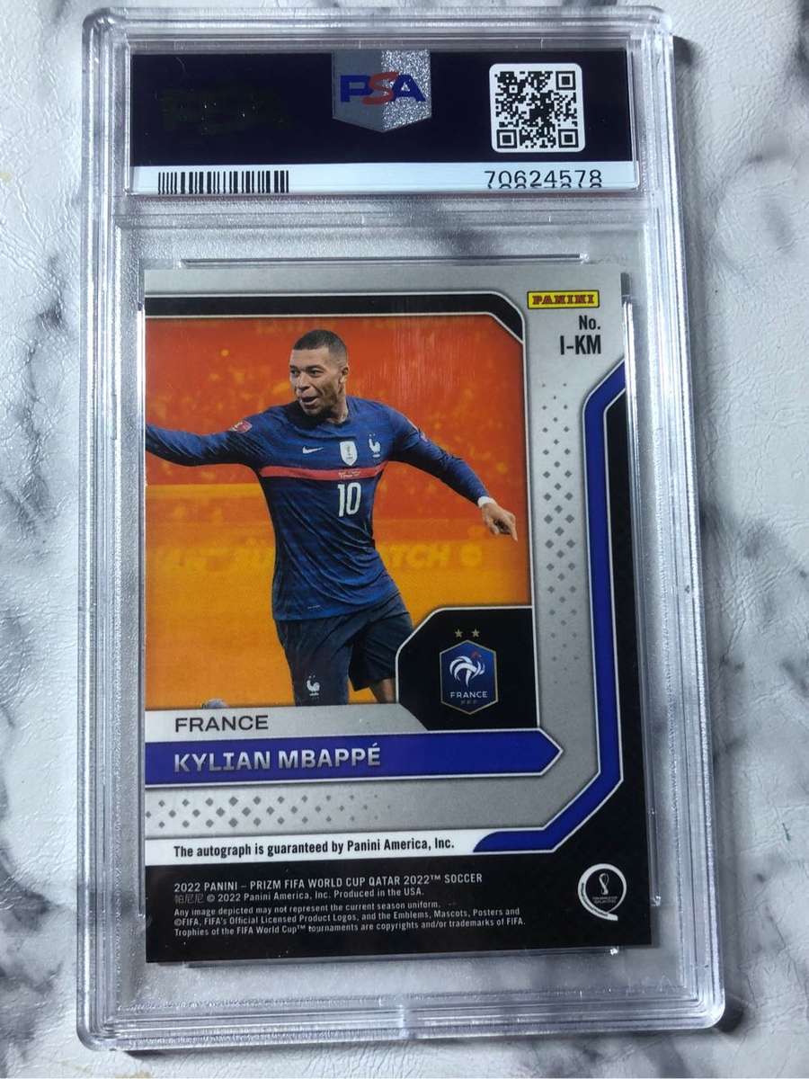 Kylian Mbappe autograph Graded PSA 9 2022 World Cup soccer trading card