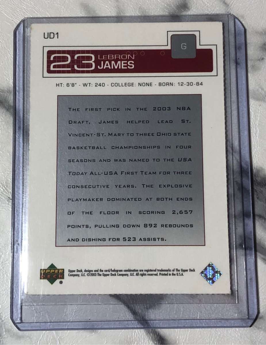 Lebron James ROOKIE Upper Deck 2003 NBA Basketball trading card