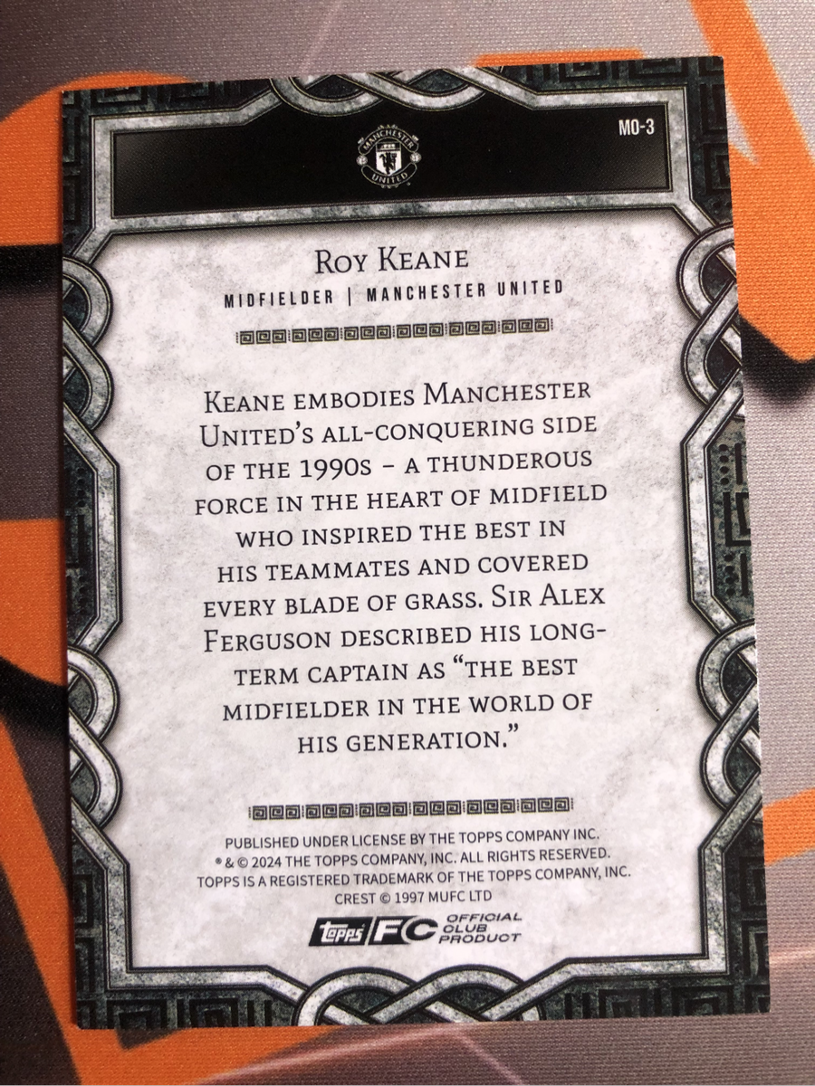 Roy Keane Black Lightning Insert Man United 2025 Soccer trading card