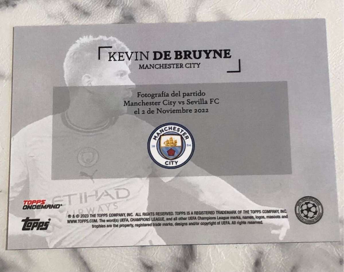 Kevin De Bruyne Topps Simplicidad 2023 Soccer trading card