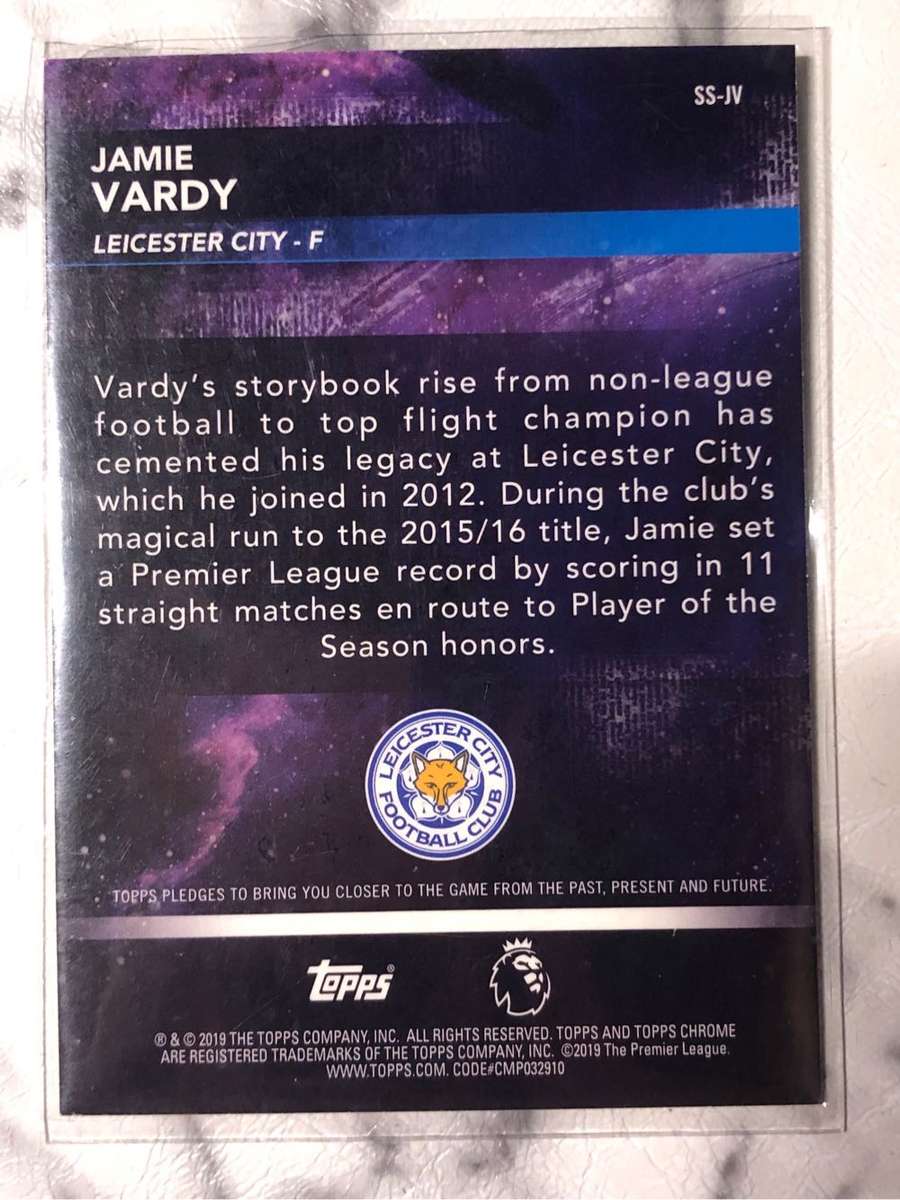 Jamie Vardy EPL 2019 Topps Chrome REFRACTOR soccer trading card