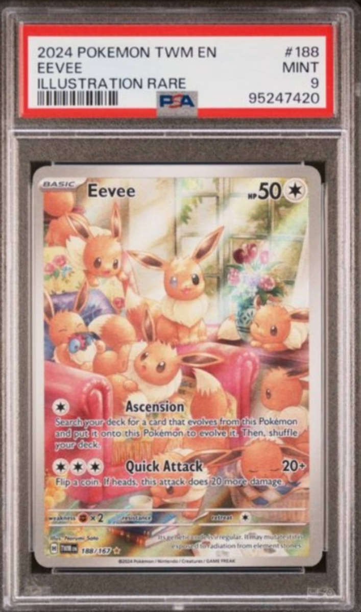 Eevee illustration RARE Graded 2024 PSA 9 Pokémon trading card