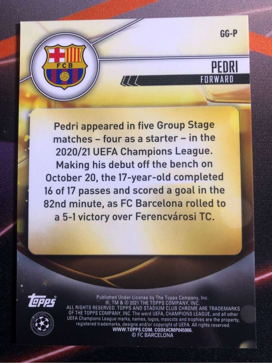 Pedri Very RARE Rookie Refractor Glimpses of Gold  2021 Soccer trading card