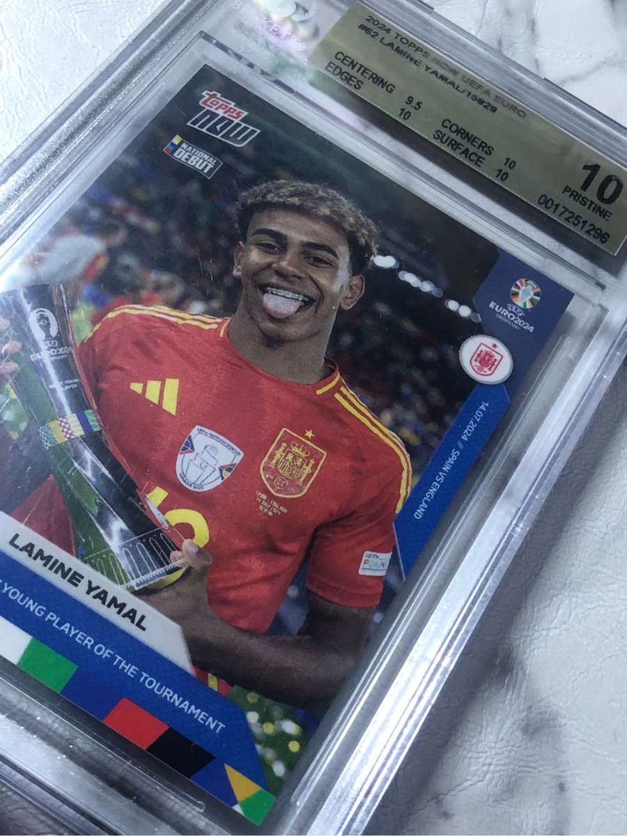 Lamine Yamal Graded BGS 10 gold label Rookie Topps now Winning Euros