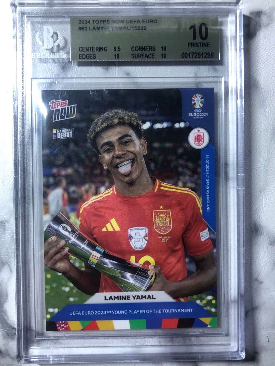Lamine Yamal Graded BGS 10 gold label Rookie Topps now Winning Euros