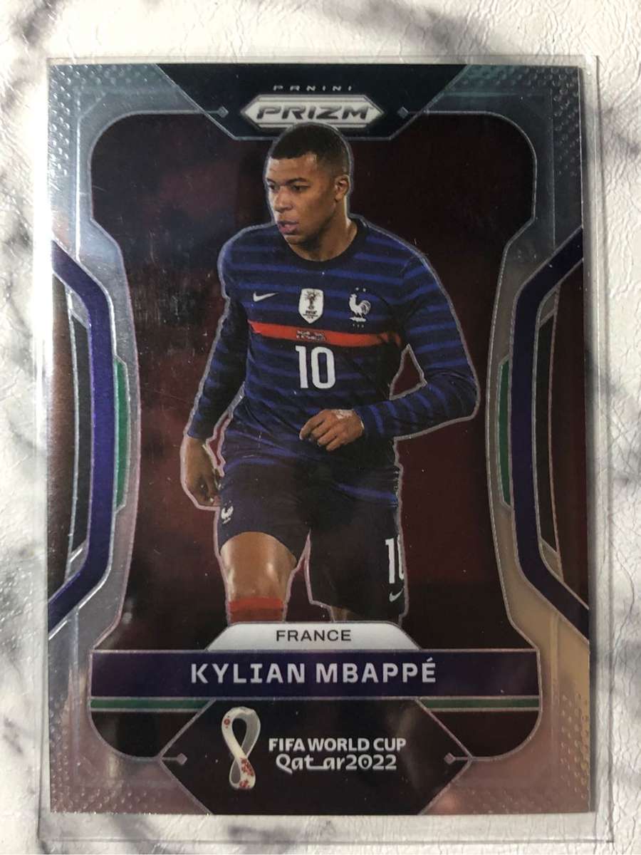 Kylian Mbappe World Cup PRIZM base 2022 soccer trading card