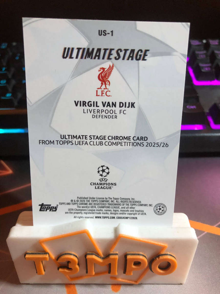 Virgil Van Dijk Limited Edition ULTIMATE STAGE Topps UCC Flagship 2026 Soccer trading card
