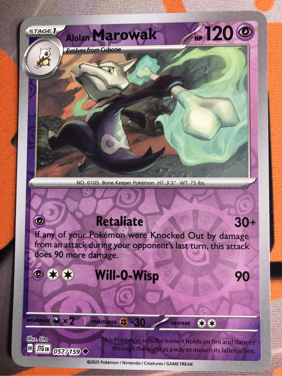 Alolan Marowak REVERSE HOLO Journey together Pokemon trading card