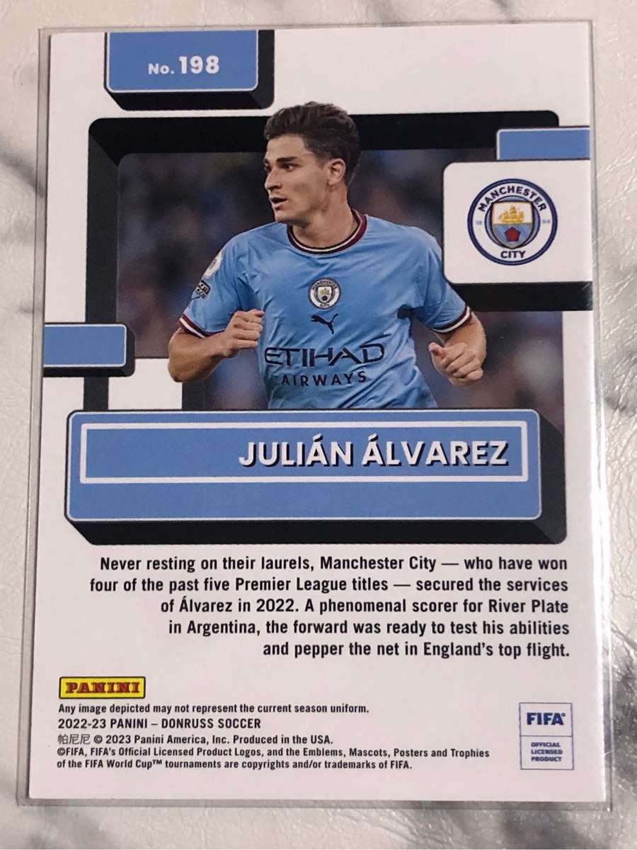 Julian Alvarez ROOKIE Top Rated Donruss Optic 2022 Soccer trading card