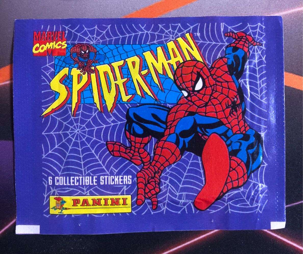 1995 MARVEL Spider-Man Very RARE panini UNOPENED pack of 6 stickers