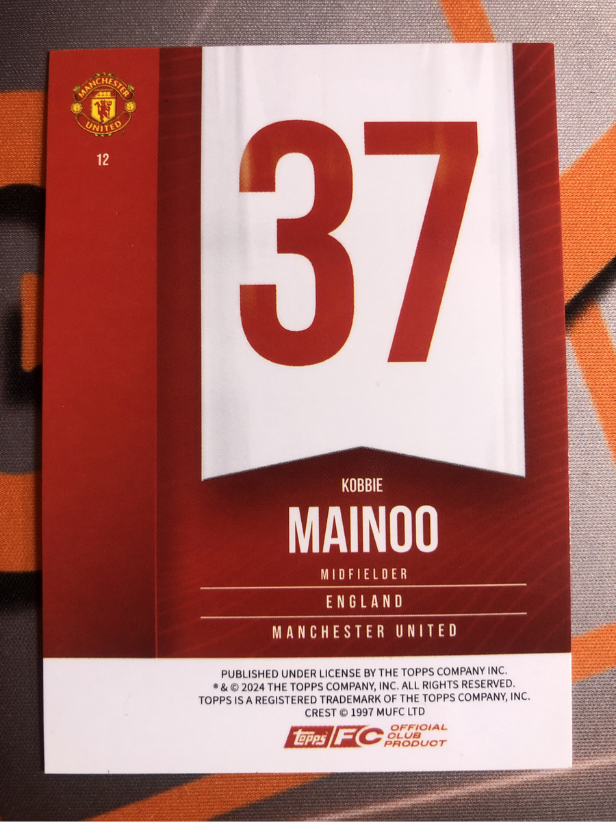 Kobbie Mainoo NEW 2025 Man United Soccer trading card
