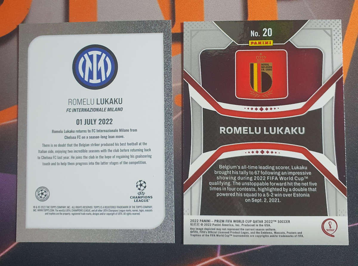 Romelu Lukaku BUNDLE of 2 Rare soccer trading cards