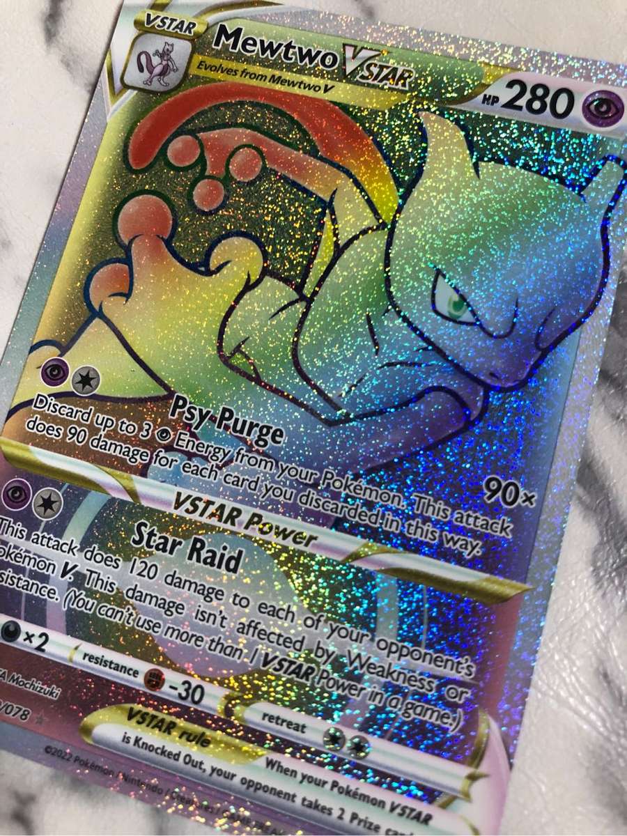 Mewtwo Vstar bundle including Secret Rainbow rare & Ultra RARE Pokémon trading cards