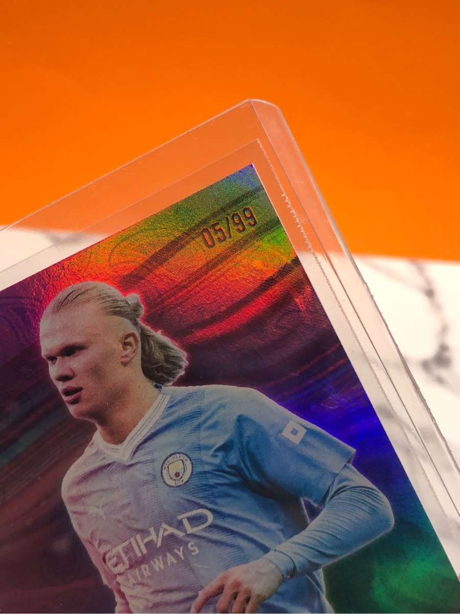 Erling Haaland NUMBERED out of 99 Topps 2023 Soccer trading card 