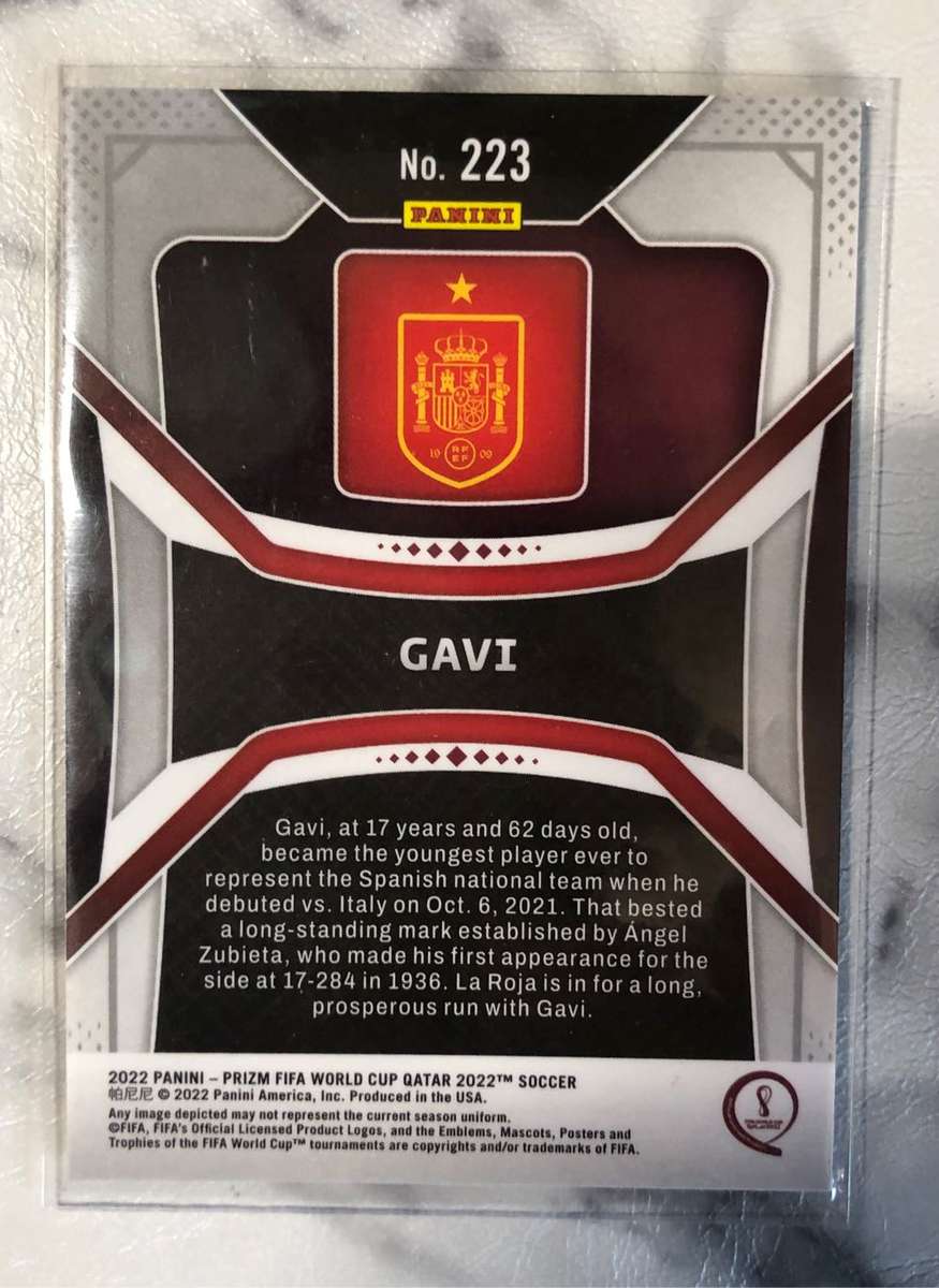 Gavi ROOKIE 2022 PRIZM World Cup soccer trading card