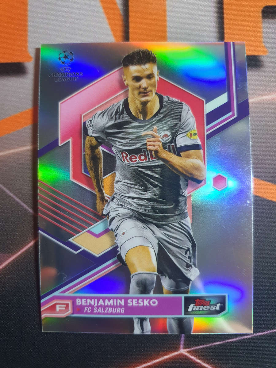 Benjamin Sesko REFRACTOR Topps Finest 2023 Soccer trading card