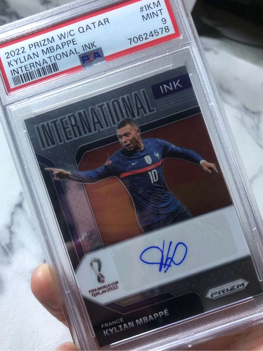 Kylian Mbappe autograph Graded PSA 9 2022 World Cup soccer trading card