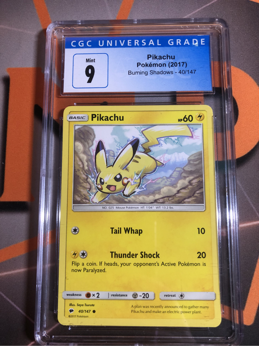 Pikachu 2017 graded 40/147 CGC 9 Pokémon trading card