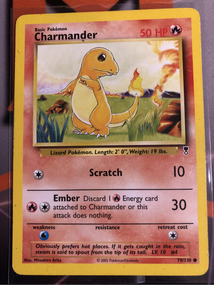 Charmander Vintage LEGENDARY Collection 70/110  2002 Pokémon trading card (LP+)