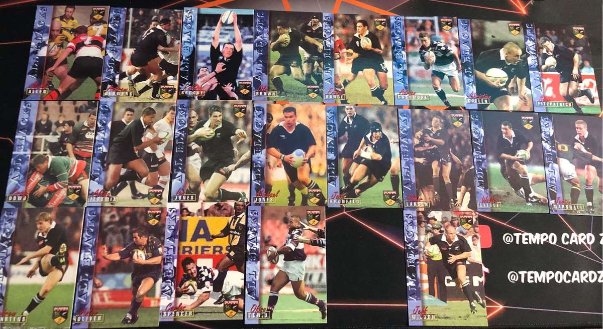 All Blacks Rugby 22 of 25 ALMOST COMPLETE SET 1997 Rugby trading cards