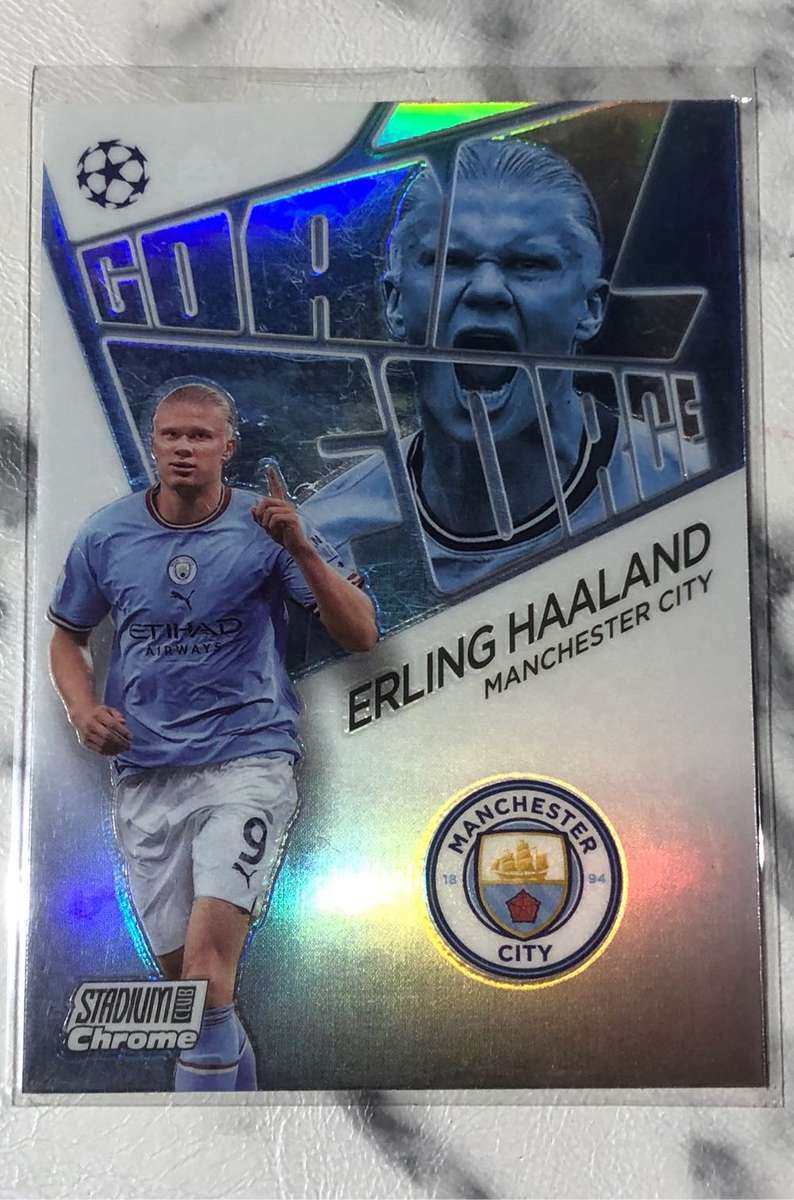 Erling Haaland GOAL FORCE Refractor 2023 Topps Soccer trading card