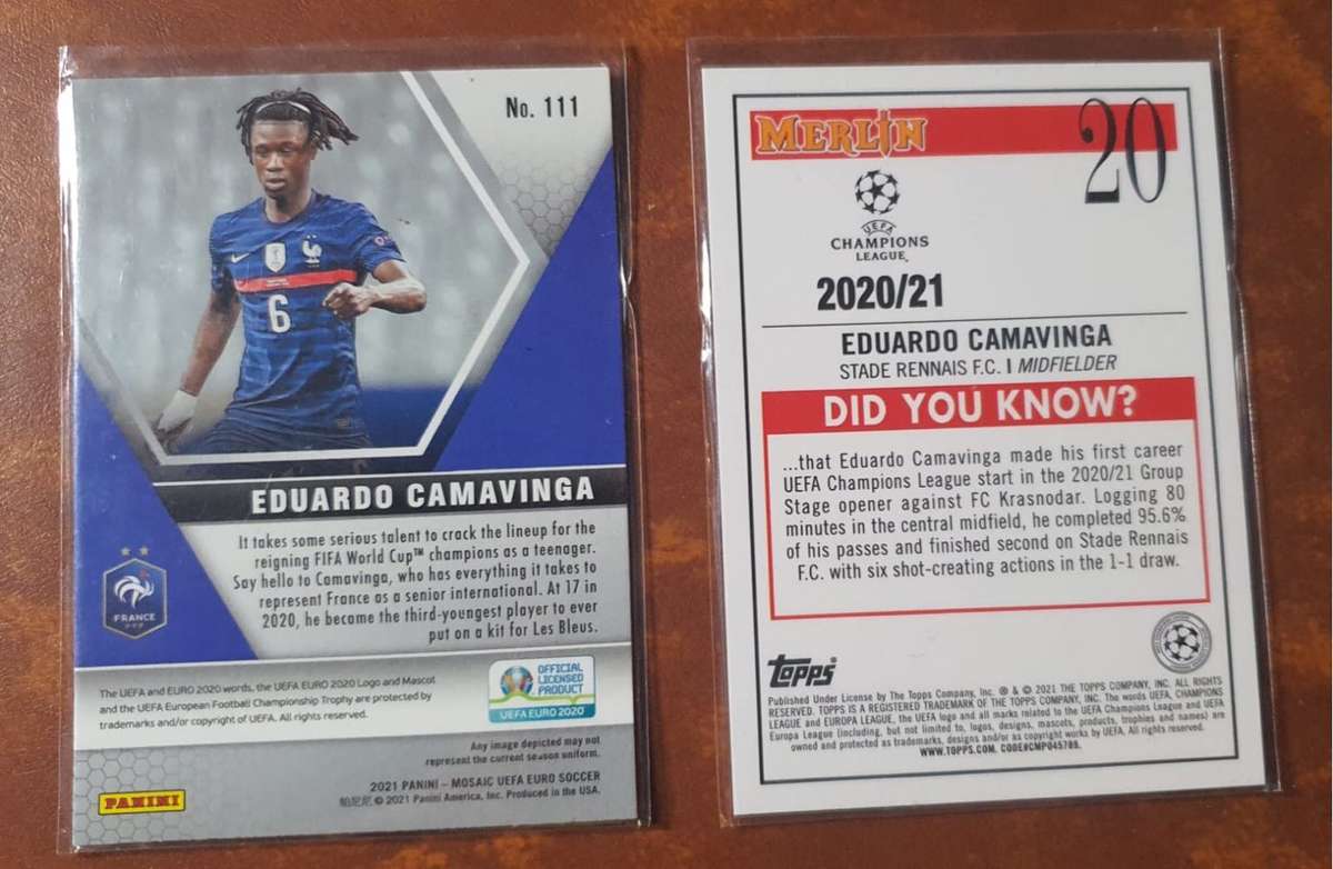 Eduardo Camavinga ROOKIE Lot of 2 Rare base cards 2020