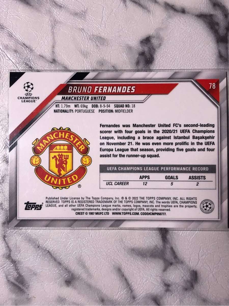 Bruno Fernandes Topps UEFA 2022 Jade edition RARE soccer trading card