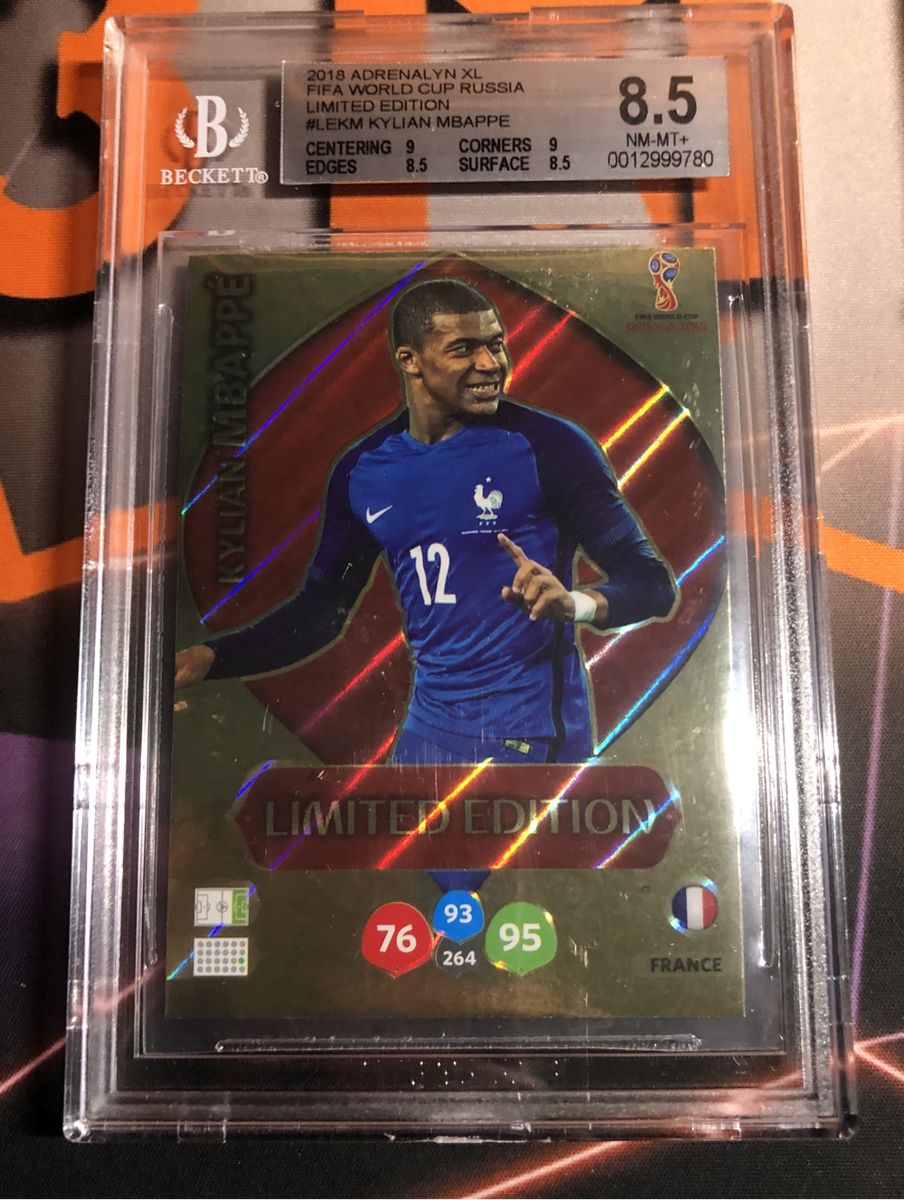 Kylian Mbappe 2018 ROOKIE BGS 8.5 Limited Edition Adrenalyne graded soccer trading card