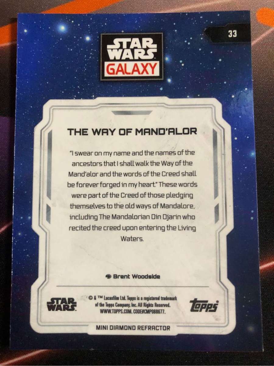 Mandalorian RARE REFRACTOR Topps Star Wars Galaxy trading card