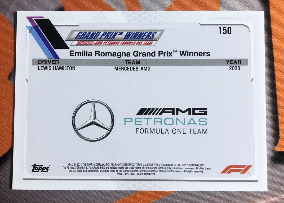 Lewis Hamilton RARE Checkerboard border 2021 F1 Topps Chrome trading card